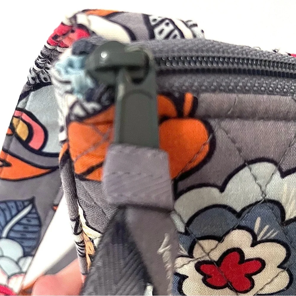 Vera Bradley Quilted Crossbody Bag Gray Floral Retired Pattern - Picture 13 of 14
